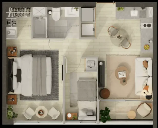 Departamento 2D1B, 42 m2 en San Joaquín. Entrega inmediata.