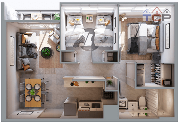 Departaneto 2 dormitorio grande 1 baño 44 m2 venta con bono pie en Temuco