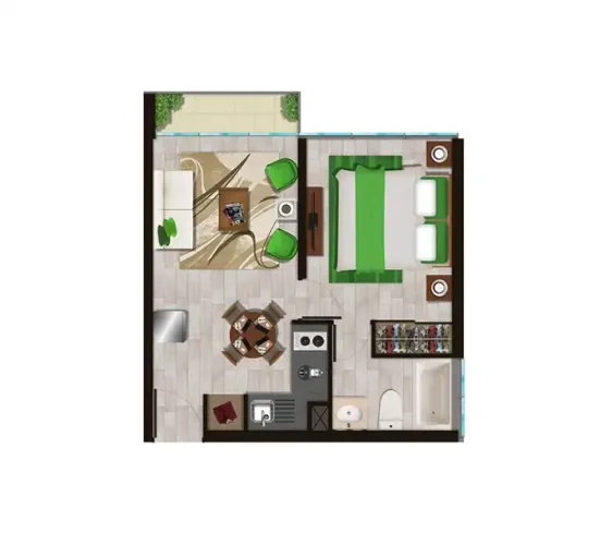 Departamento 1D1B en Estación Central, venta con bono pie