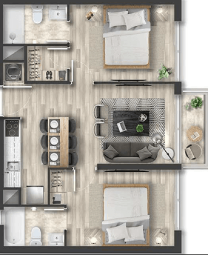 Departamento 2 dormitorios 2 baños entrega inmediata venta con bono pie y prestamo sin interes