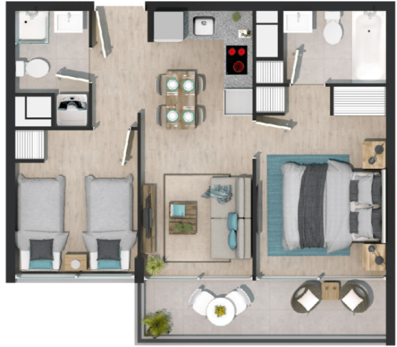 Departamento en Macul 2dormitorio 2 baños totales 50,45 m2 ayuda para el pie