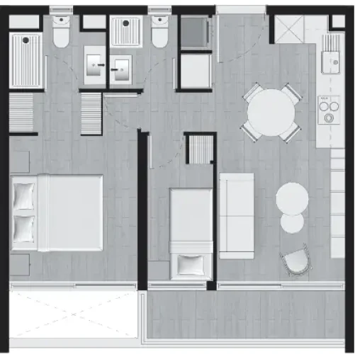 Departamento 2d2b 48 m2 en Ñuñoa venta con bon pie vende tcpropiedades