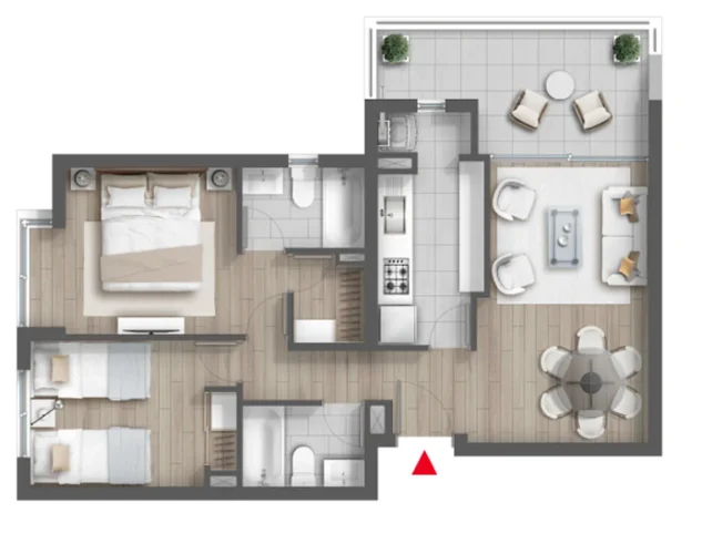Departamento 2d2b con cocina cerrada venta con bono pie y tasa rebajada