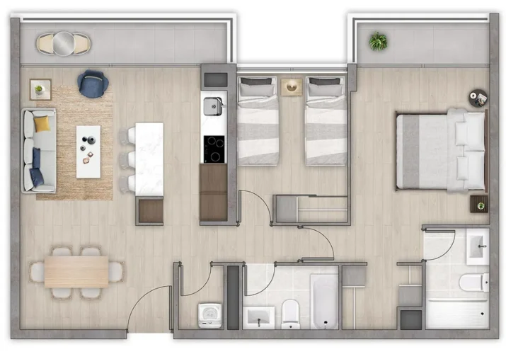 Departamento 2d2b 70,15 m2 en La Florida entrega inmediata y bono pie