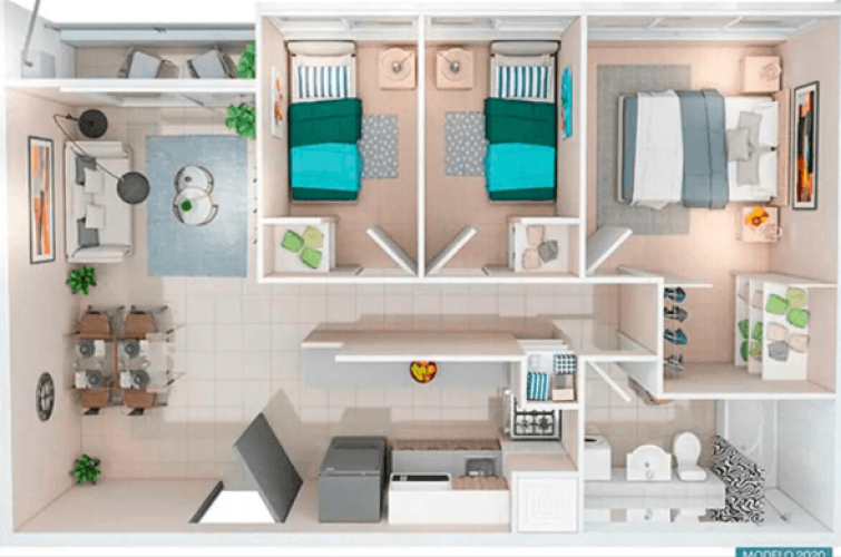 Departamento 3 dormitorio 1b 48 m2 entrega inmediata venta con bono pie