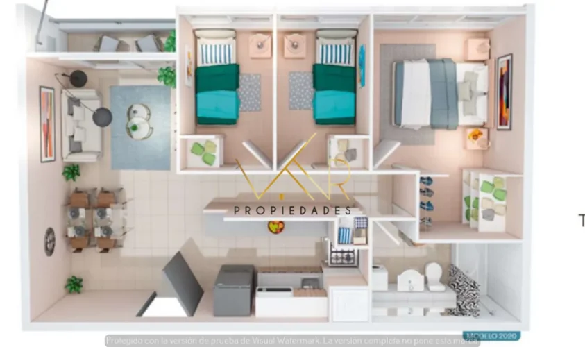 Planta 3d1b 48 m2 venta en San Joaquín, entrega inmediata.