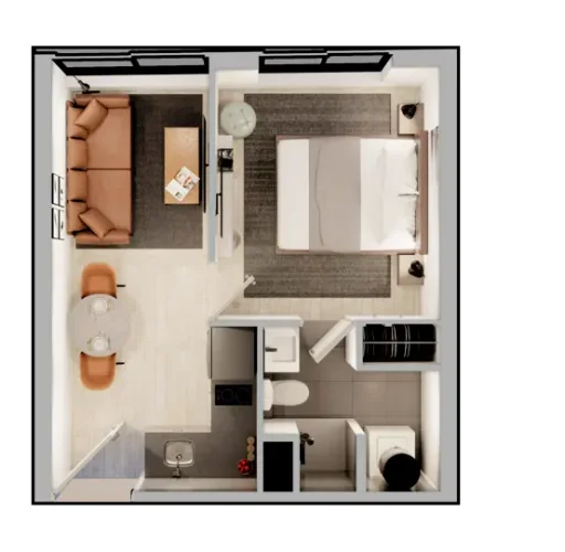 Departamento con bono pie Santiago Centro, metro Rondizzoni 1d1b 34,37 m2