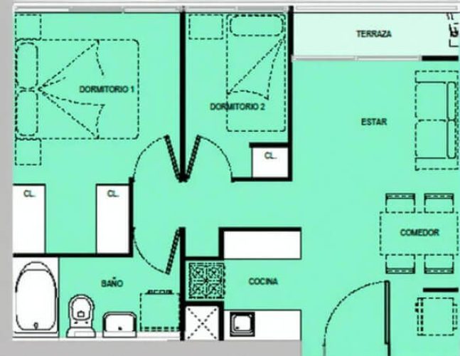 Departamento 37 m2 Entrega Inmediata en Cerrillos bono pie