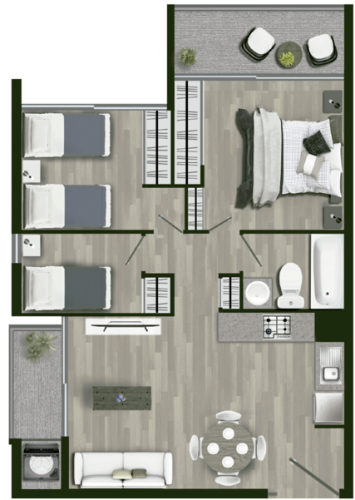 Departamento en La Cisterna 3D1B 60 m2 entrega inmediata venta con bono pie
