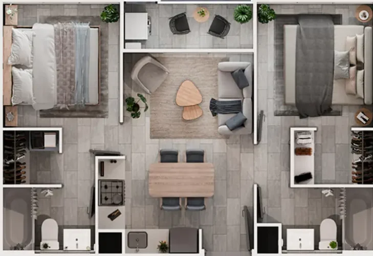 Departamento en Concepción con bono pie 45 m2 2D2B Mariposa vennde tecpropiedades