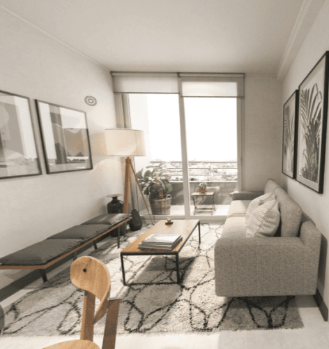 Living comedor y balcon venta con bono pie en Quinta Normal