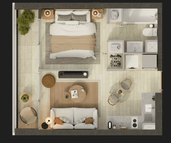 Departamento 1 dormotorio 1 baño 35,80 m2 entrega inmerdiata en san Joaquin tasa rebajada