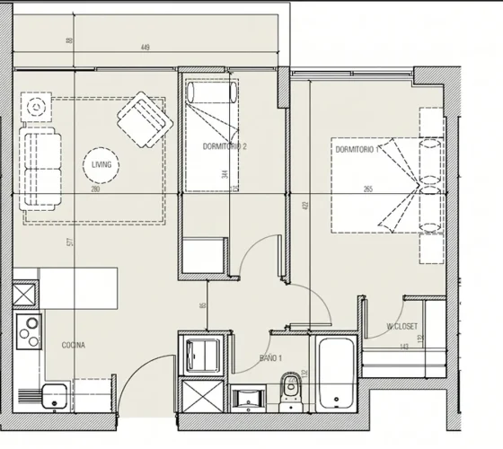 Departamento 2d1b 50,63 m2 la florida enttega inmediata venta con bono pie