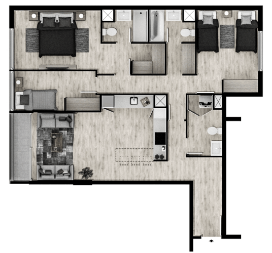 Departamneto 3dormotorio 3 baños venta con ayuda para el pie cercano a metro Villa Frei por Irarrazaval