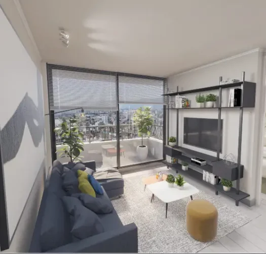 Living comedor dormitiorio departamento Mariposa , venta con bono pie vende Tcpropiedades