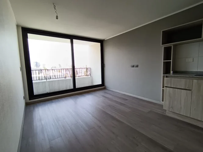 Living comedor vista balcon departamento en venta Ñuñoa bono pie