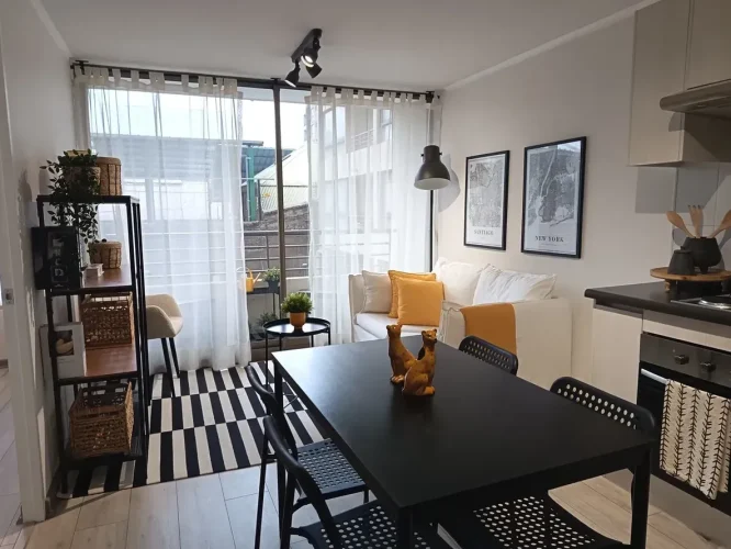 Living comedor vista balcon venta con Subsidio adjudicado tramo III Metro Cerrillos