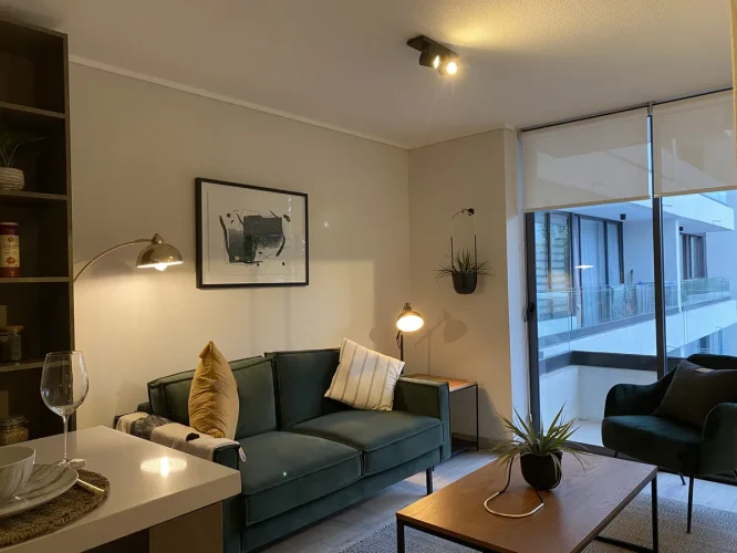 Living comedor vista balcon venta La Florida bono pie entrega inmediata