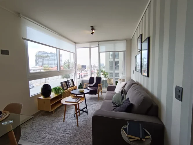 Living comedor vista balcon Departamento 1dormitorio 1 baño 38,5 m2 entrega inmediata La Florida bono pie