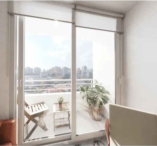 Balcon conectado a Living comedor venta con bono pie