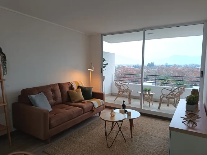 Living comedor vista balcon departamento San Bernardo bono pie