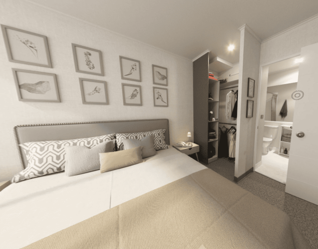 Dormitorio Princuiplan con closet mas grande venta con bono pie en Quinta Normal