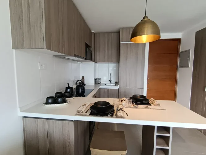Cocina vista entrada venta departamento Macul bono pie