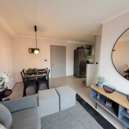 Entrada departamento living comedor venta con bono pie San Joaquin