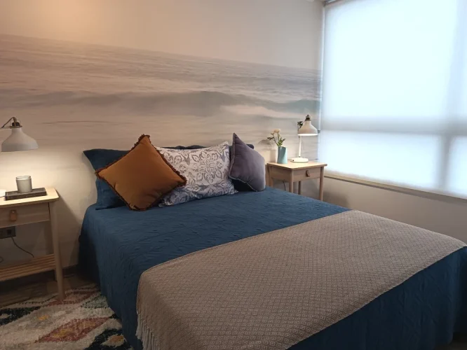 Dormitorio cama 2 plazas departamento bono pie y tasa rebajada Cerrillos