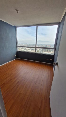 Dormitorio principal cama 2 plazas Quinta Normal departamento 3d1b 49 m2 con Sunsidio