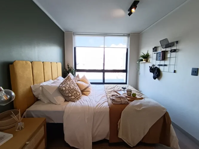 Dormitorio vista ventanal venta con bono pie Mero Franklin