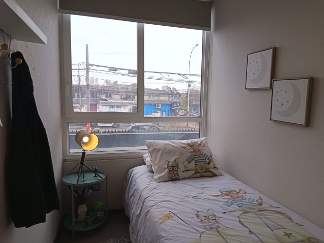 Tercer dormitorio cama una plaza departamento Quinta Normal venta con bono pie