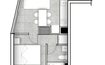 2) Planta Tiopo D 1D1B Totales 31,80 m2 Terrasza 1,28 m2 Interior 30,52 m2 .