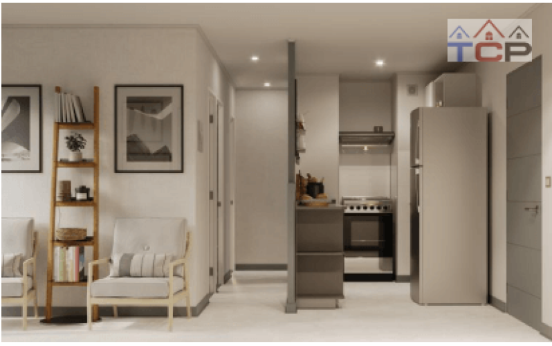 4) Cocina y pasillo divisorio